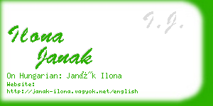 ilona janak business card